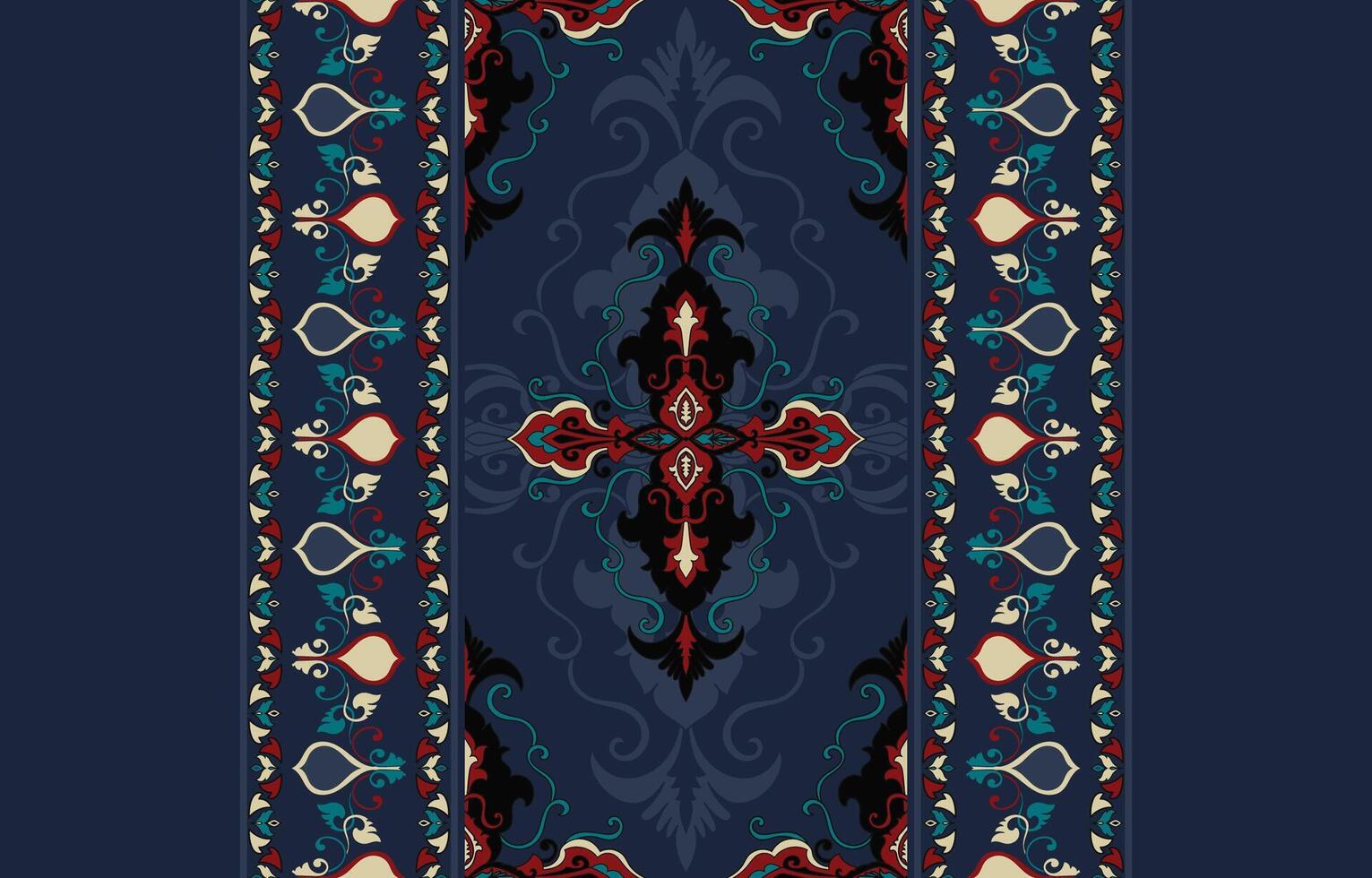 Seamless paisley pattern original ethnic style navy blue background Abstract Aztec design for texture, fabric, clothing, wrapping, decoration. vector