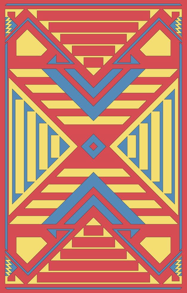 simple geometric pattern carpet red and yellow For printing wallpaper mats vector
