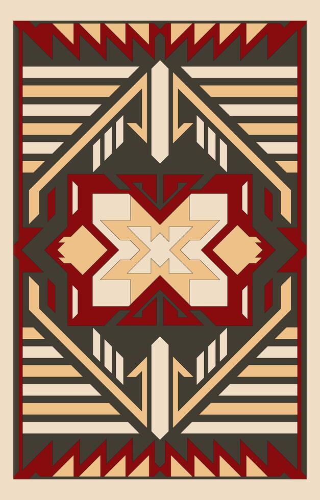 red simple geometric pattern carpet For printing, mats, wallpaper vector