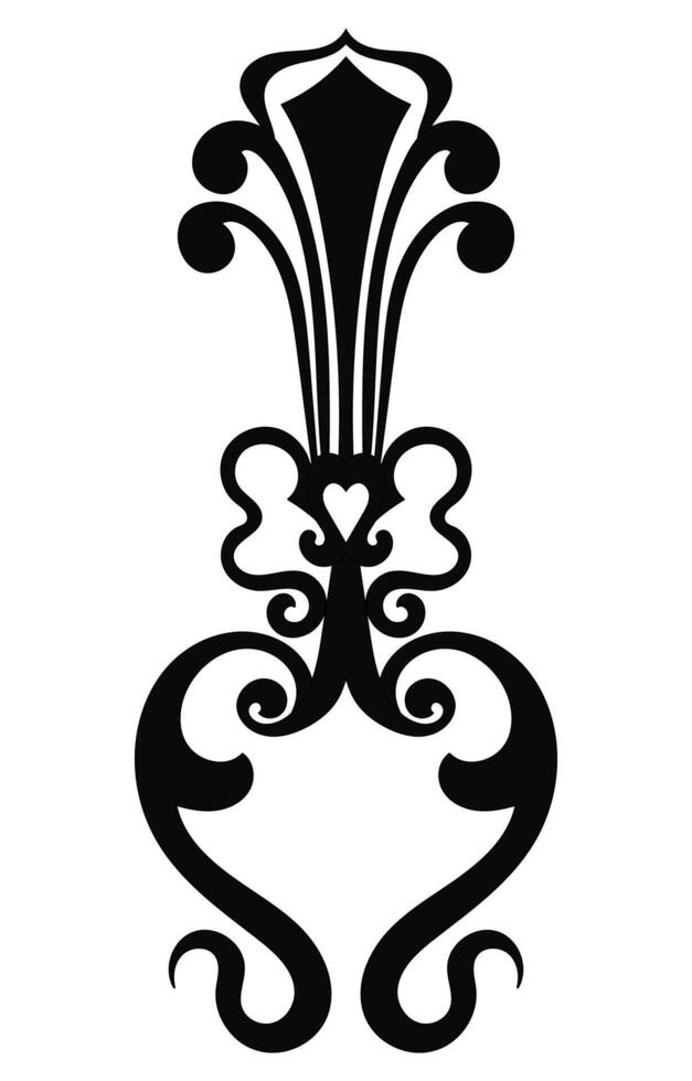 Carpet components. black stripes. rug Oriental ornament with floral motifs. Indian design element for henna tattoo, adult coloring book, greeting card, wedding invitation or spa beauty flyer. vector