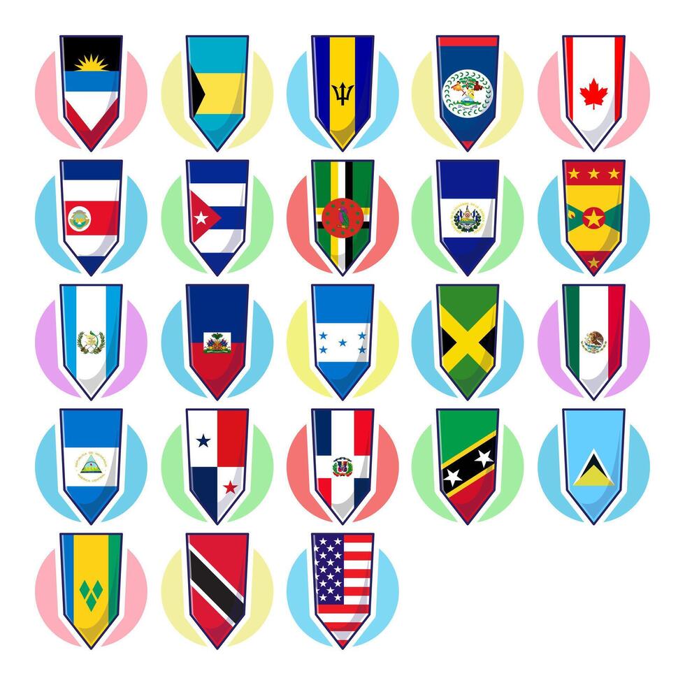 North american continent flag symbols, suitable for many event vector