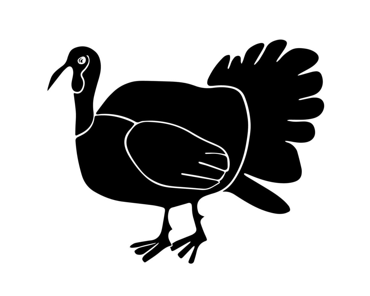 A turkey poultry. Silhouette of a turkey. vector
