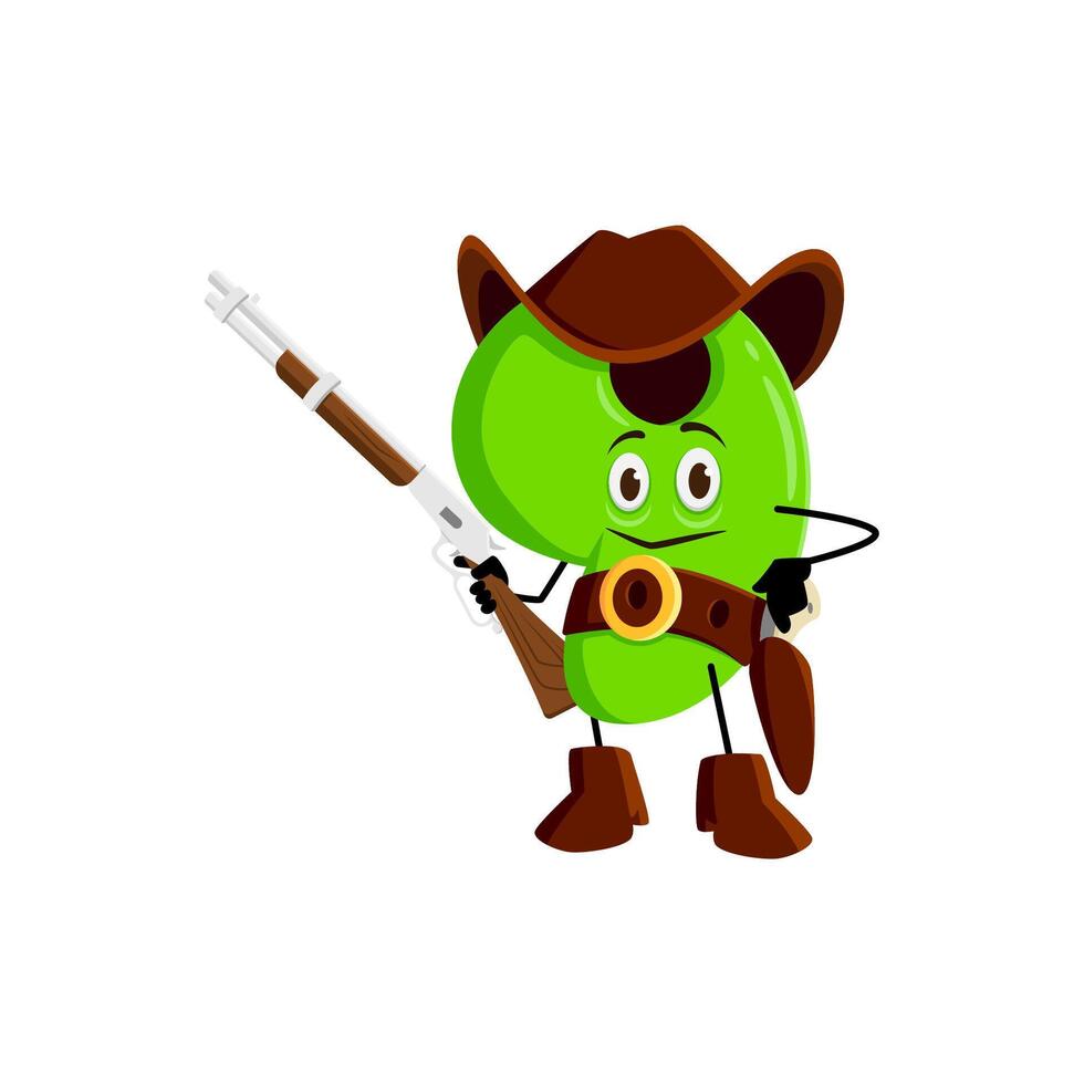 Cartoon math number nine cowboy, ranger, sheriff vector