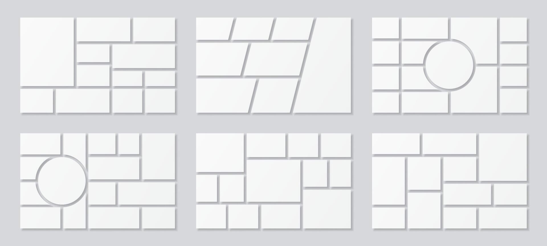 Photo mosaic collage for picture frame or album vector