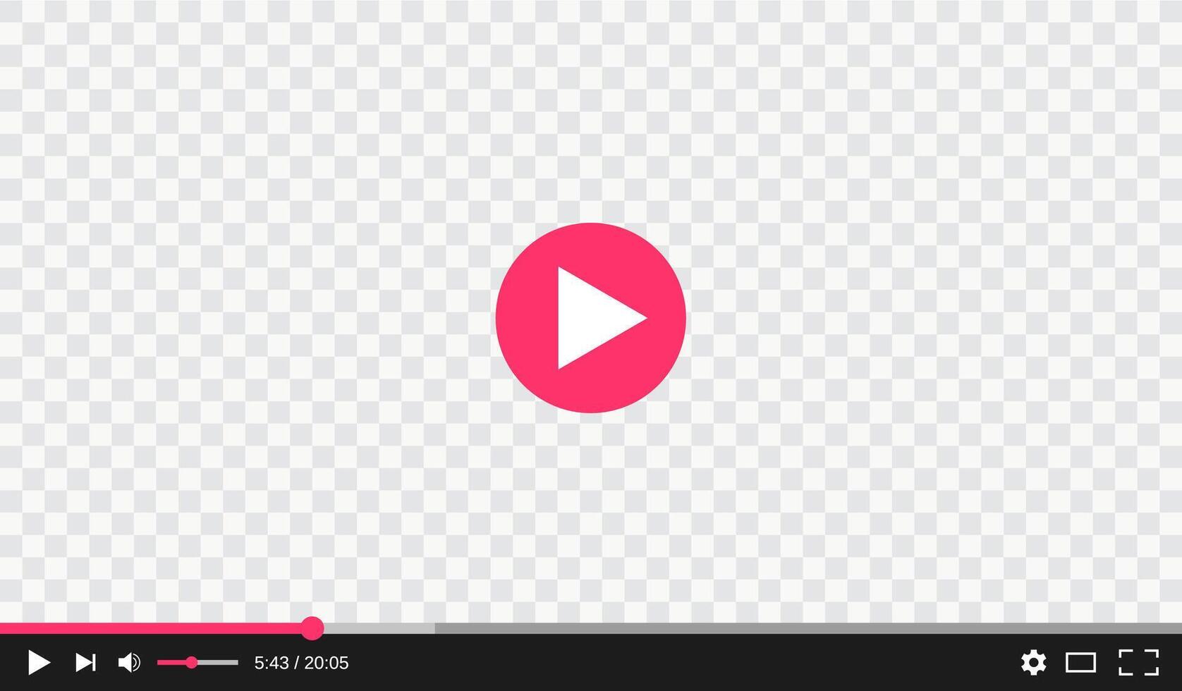 Transparent player with play control buttons vector