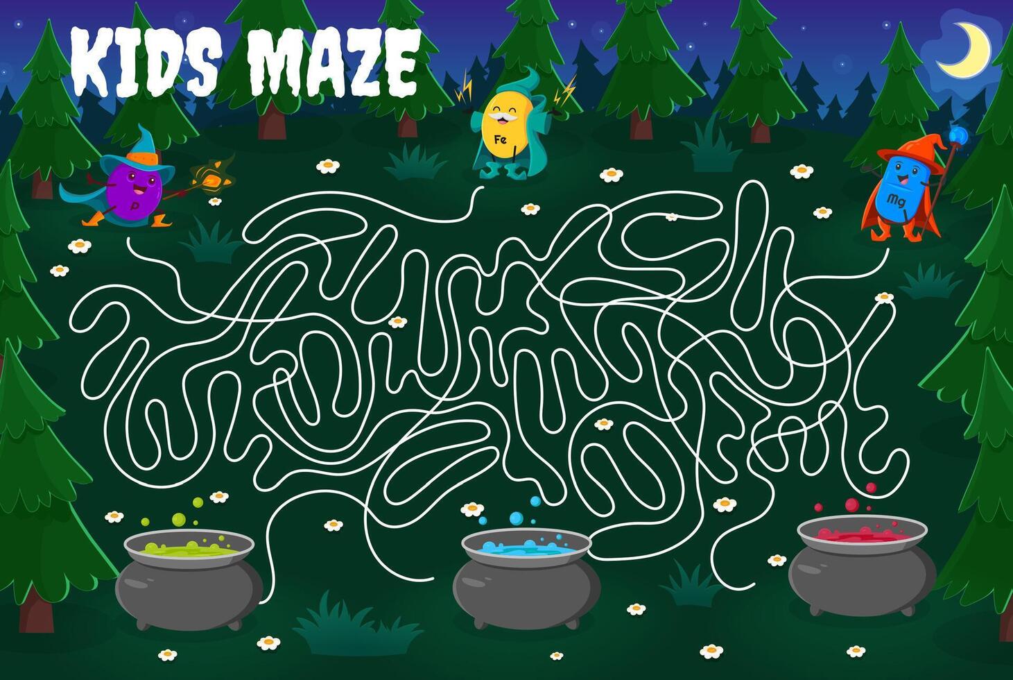 Labyrinth maze game help to cartoon mineral mages vector