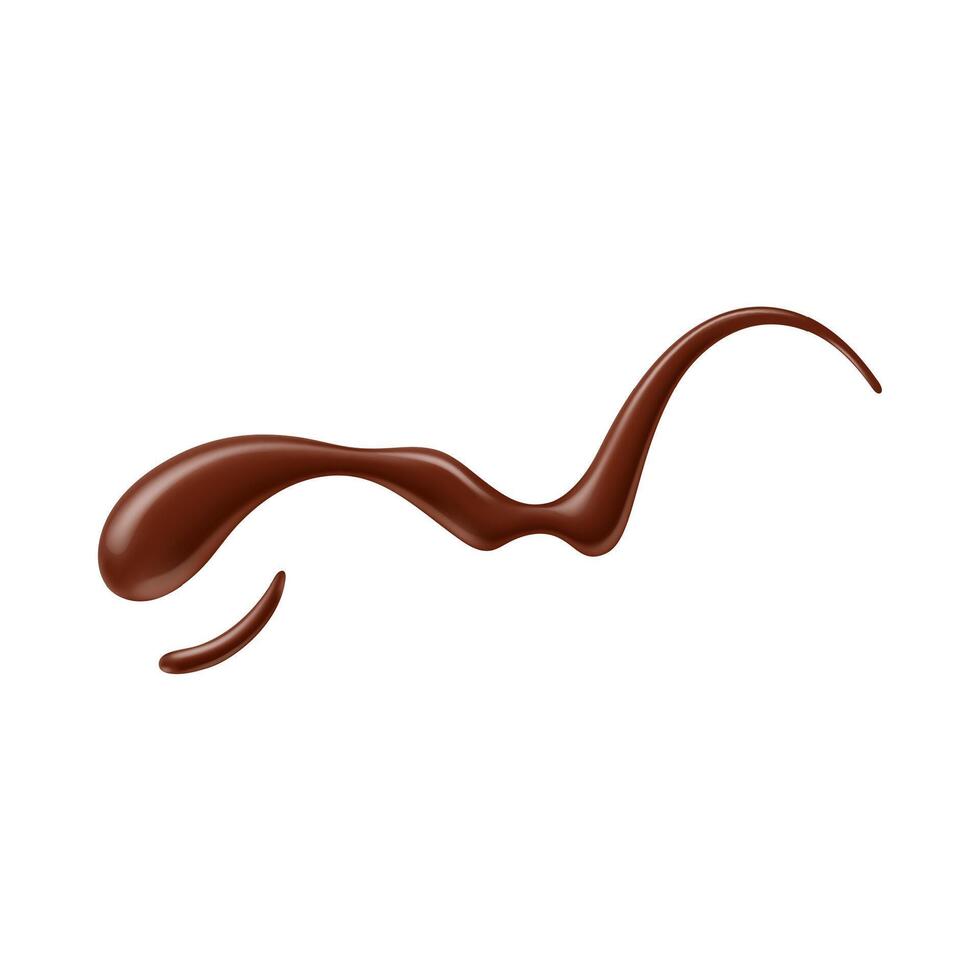 Chocolate sauce syrup drop, splash, liquid delight vector