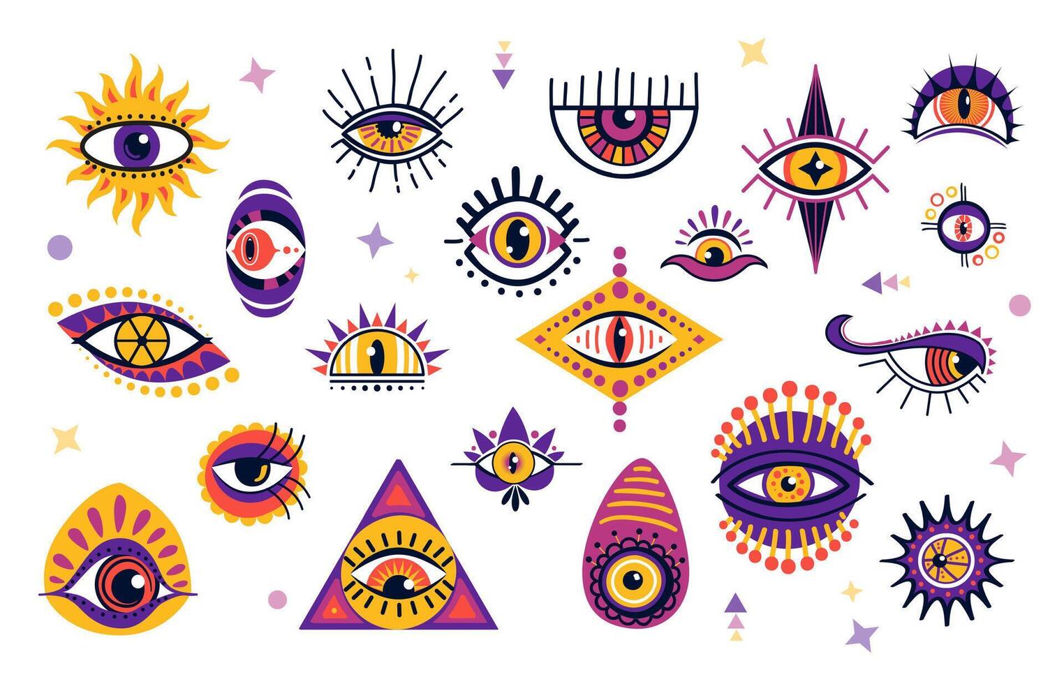 Magical witchcraft eyes ablaze with mystic hues vector