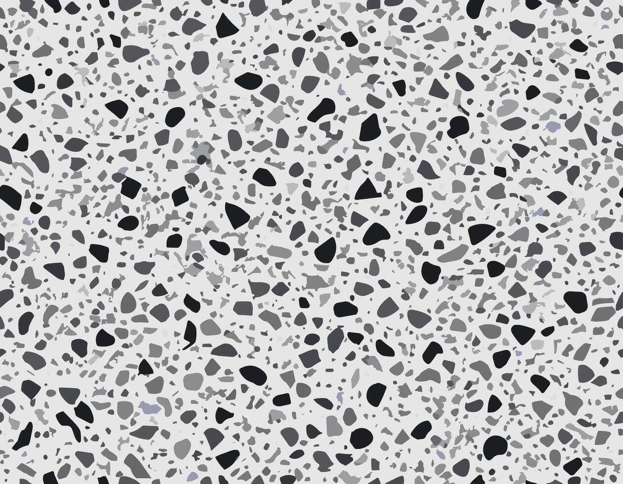 Black grey terrazzo ceramic tile pattern mosaic vector