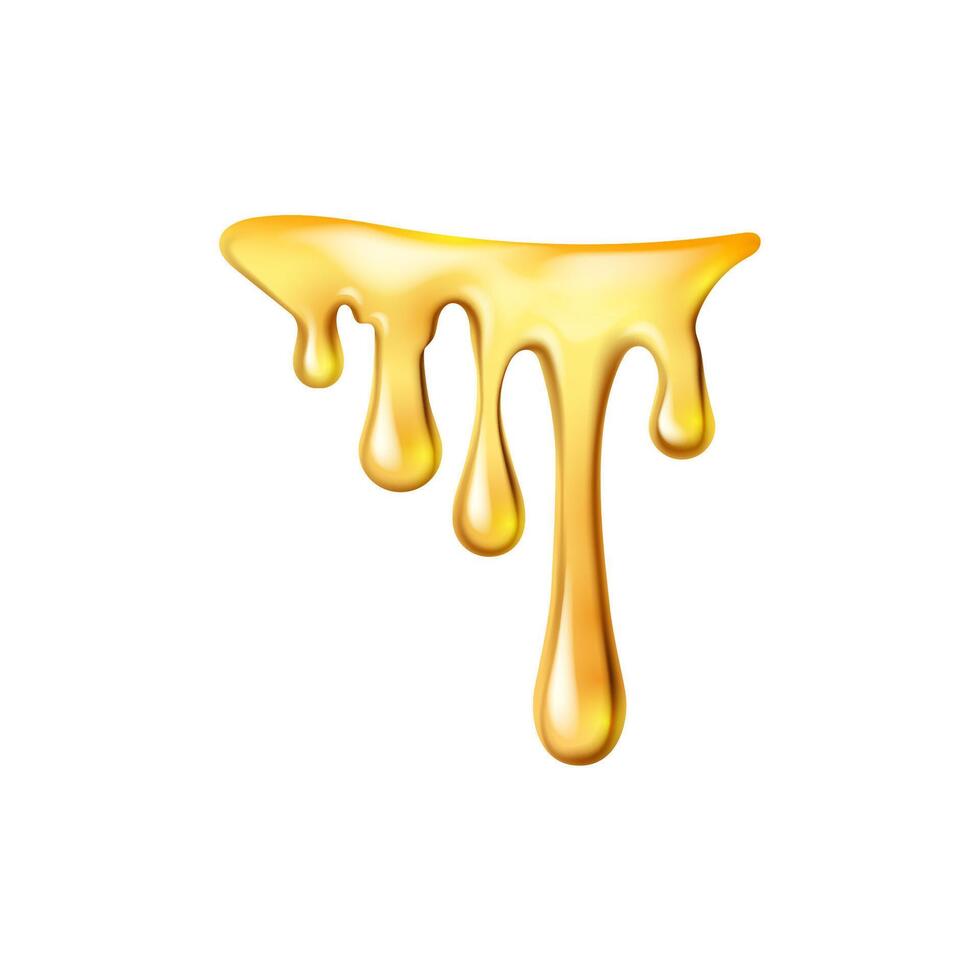 Melting honey or caramel, sweet juice drops vector