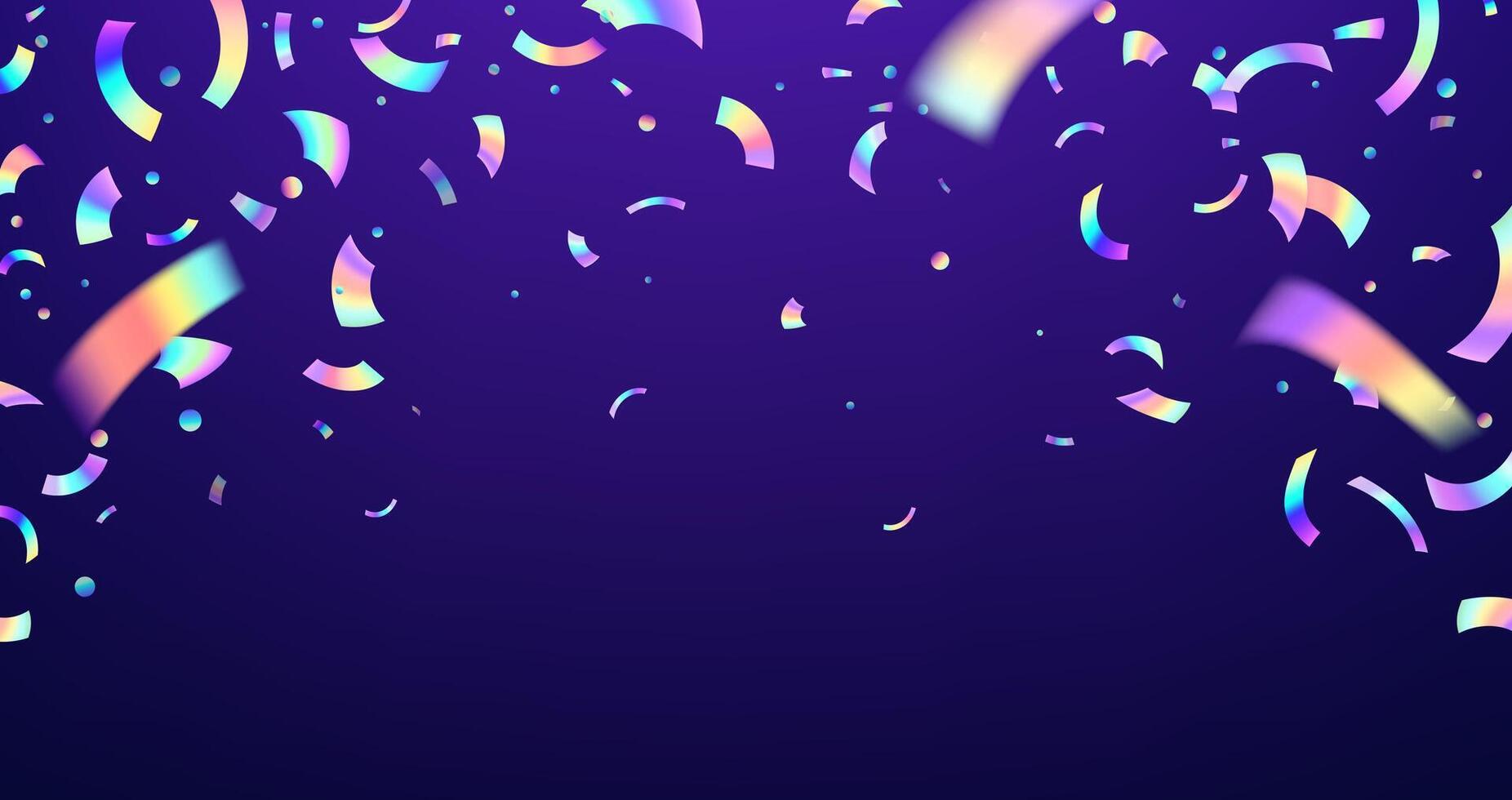 Holographic neon confetti of iridescent paper vector