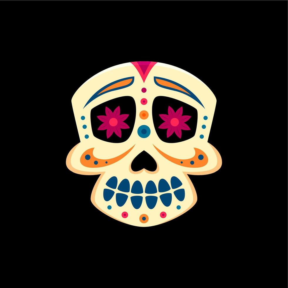 Dia de Los Muertos holiday Mexican sugar skull vector