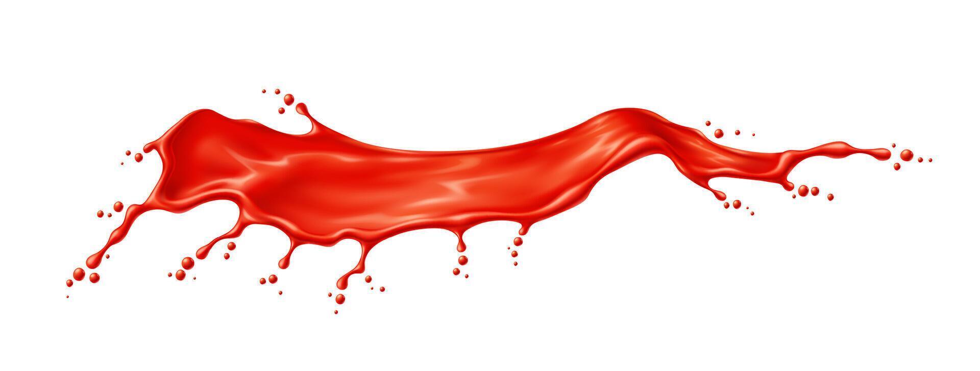 Tomato juice or ketchup sauce realistic splash vector
