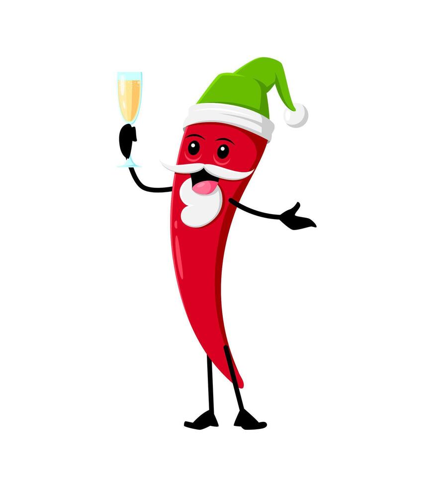 Cartoon Christmas tex mex mexican chili pepper vector