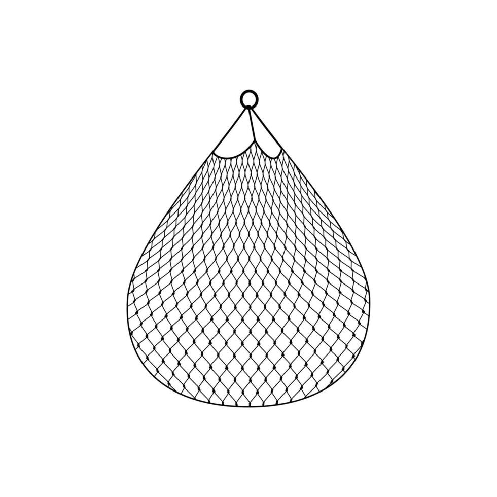 Fish net, isolated fisherman or fishery fishnet vector