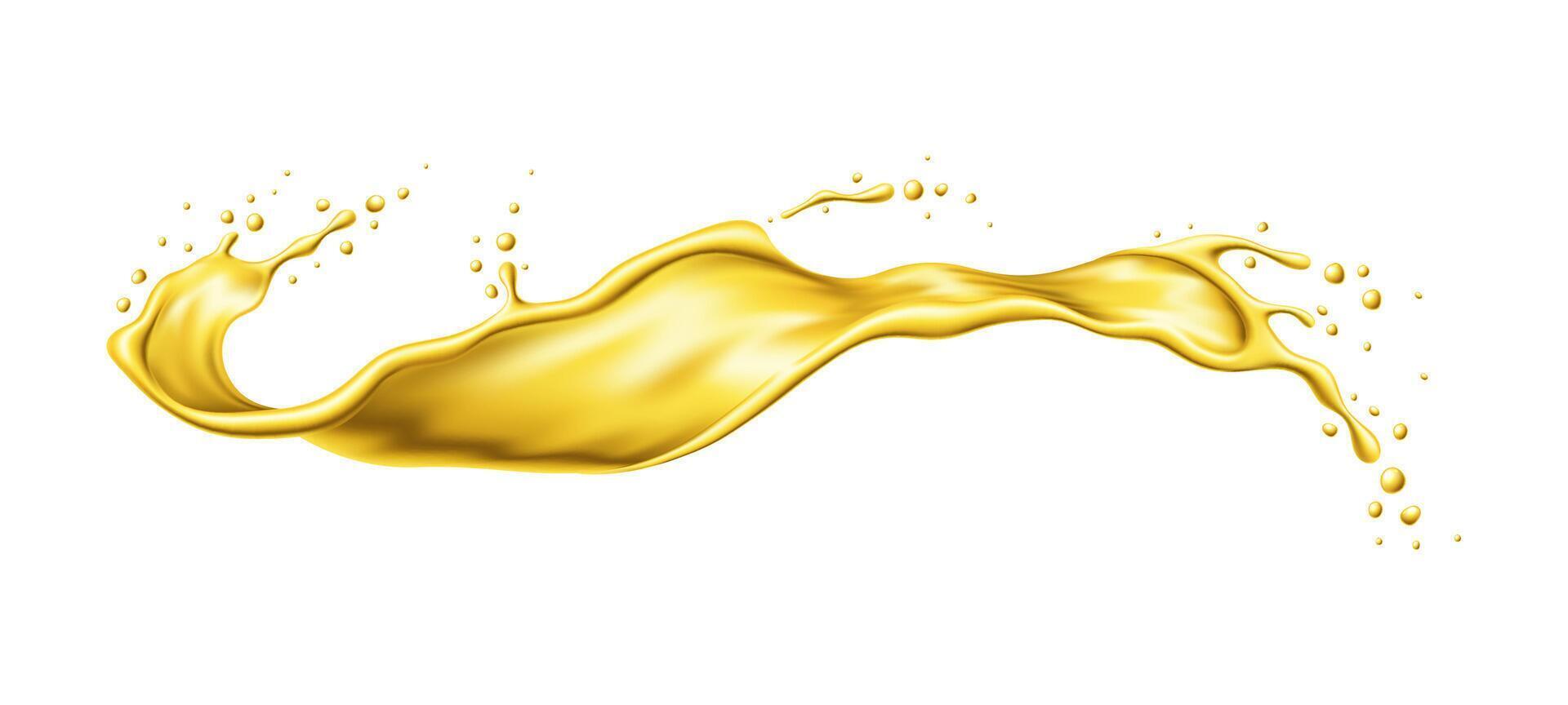 Yellow beer, oil or juice splash, gold liquid wave vector