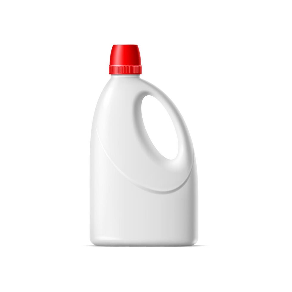 Realistic liquid laundry detergent bottle mockup vector