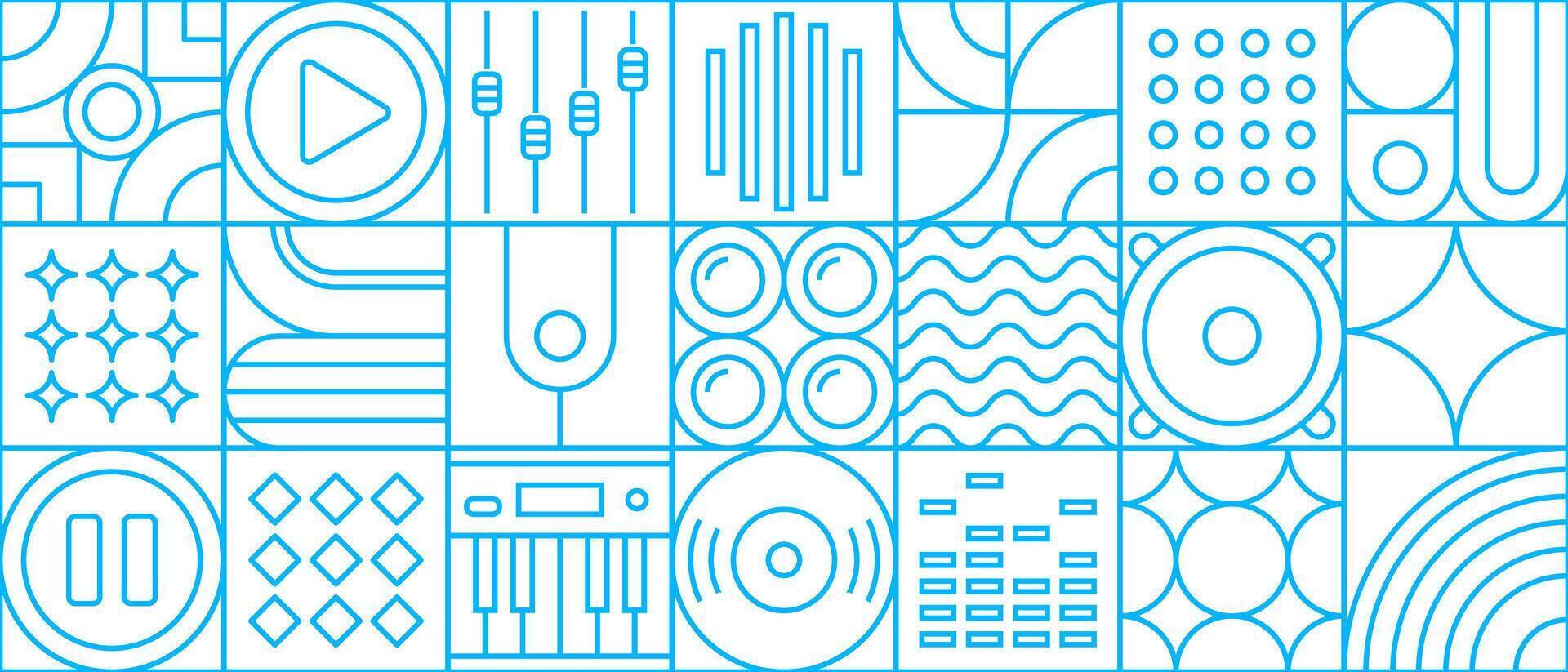 Music line modern geometric pattern background vector