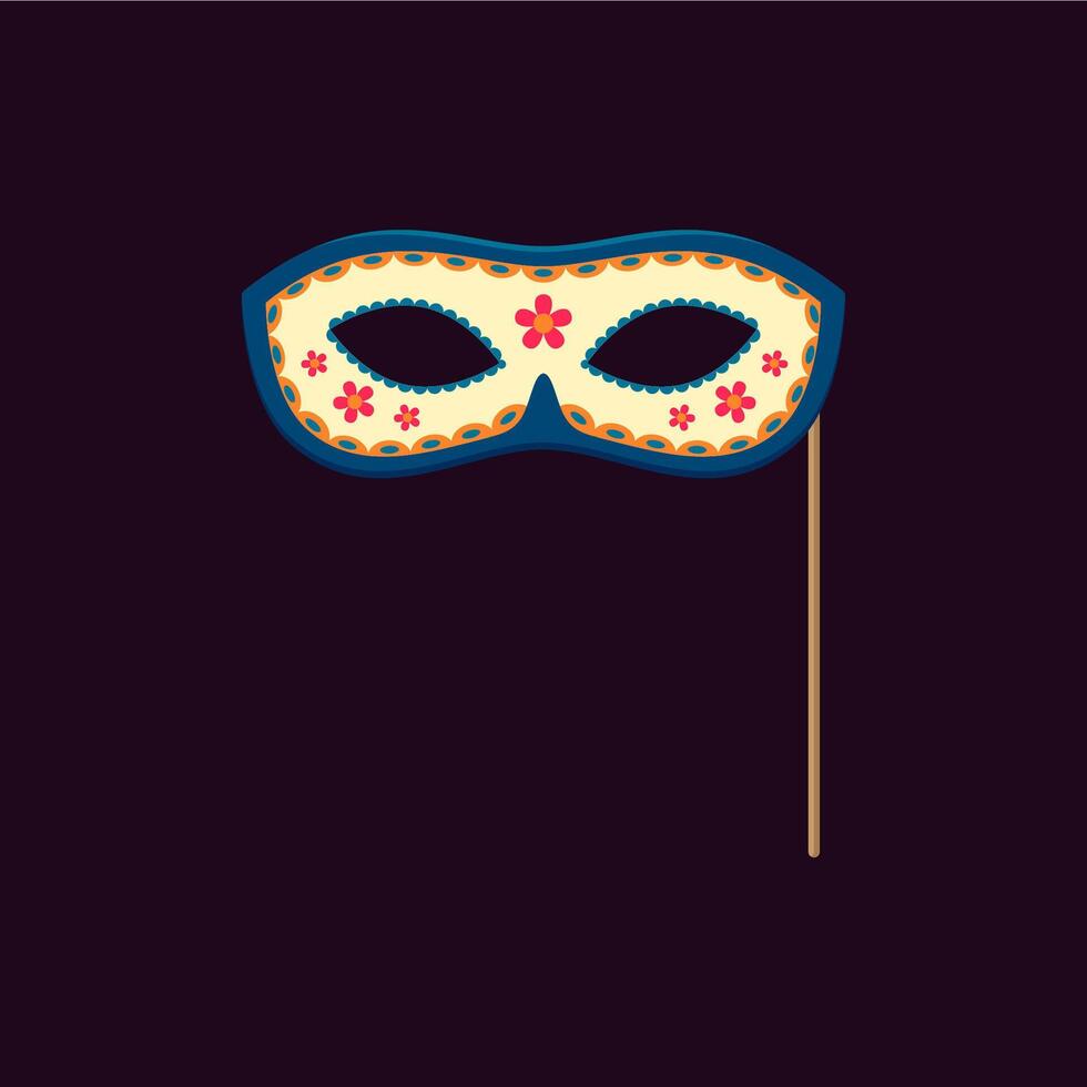 Dead day photo booth mask adorned with patterns vector