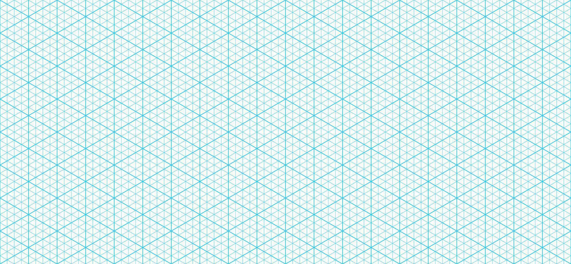 Isometric triangular paper grid pattern background vector