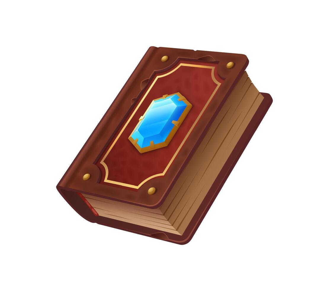 Game book, ancient tome imbued with magic spells vector