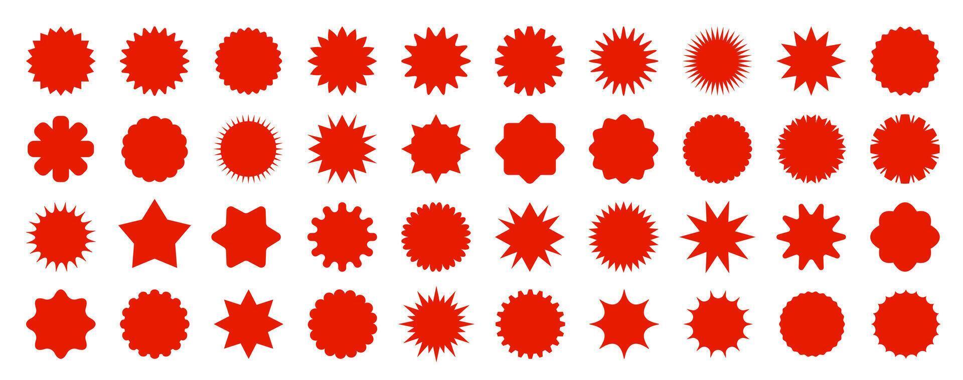 Red straburst sale price labels, stickers or seals vector