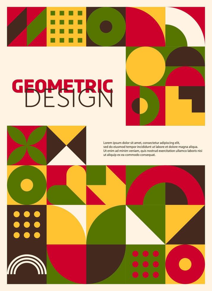 Modern poster, background with bauhaus pattern vector