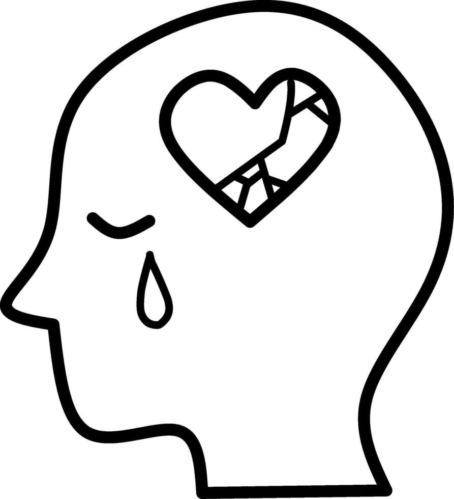 Mental Health and Wellbeing Line Icons. Editable Stroke. Pixel Perfect. For MobilHuman Brain, Loneliness, Psychotherapy, Sadness, Support, Therapy. vector