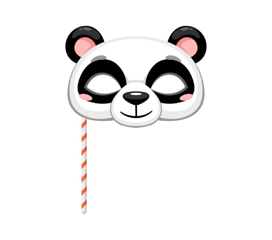 Panda animal carnival party mask, festival costume vector