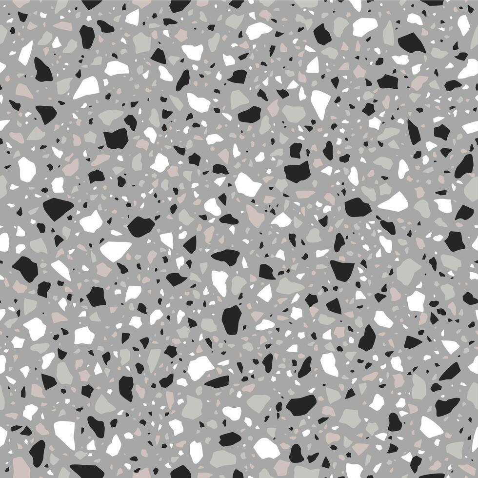 Grey terrazzo mosaic tile pattern, marble texture vector