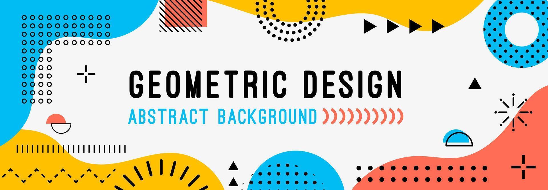 80s 90s geometric memphis banner background vector