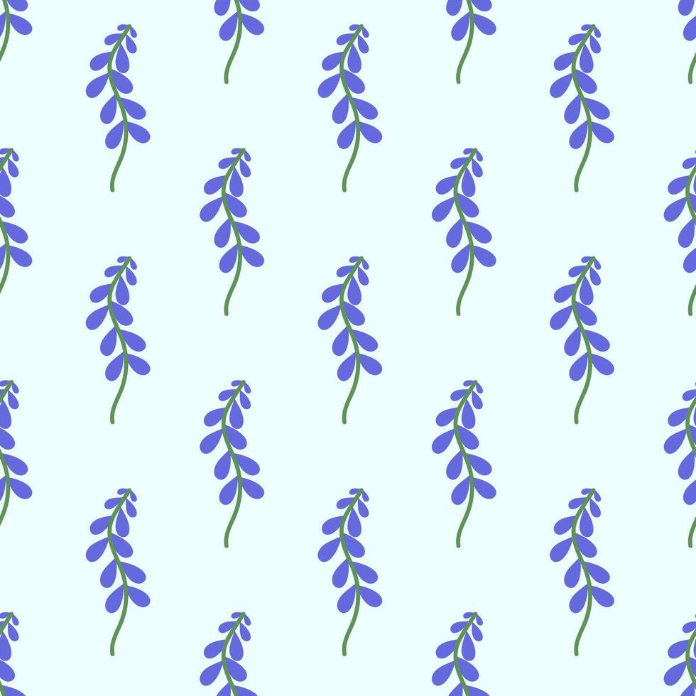 Seamless pattern with blue flower Hyacinth. Spring and summer floral background. Design for wallpaper, wrapping paper, background, fabric. flat illustration. vector