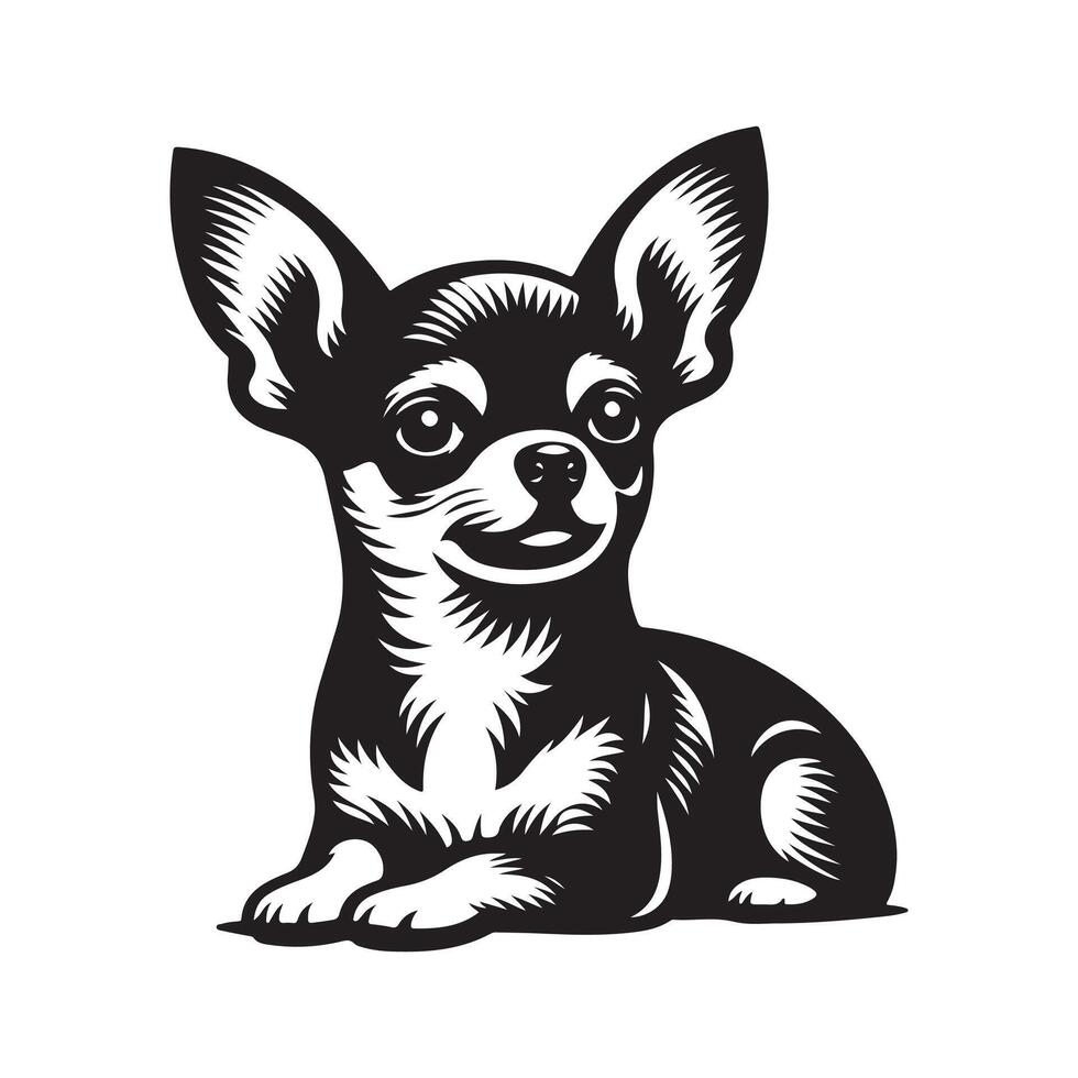 dog Chihuahua silhouette logo design template vector
