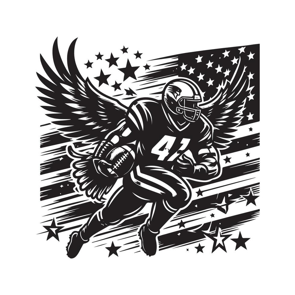 American football logo silhouette design style vector