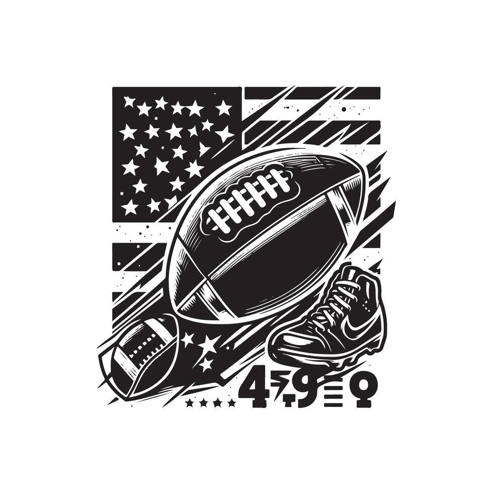 American football logo silhouette design style vector