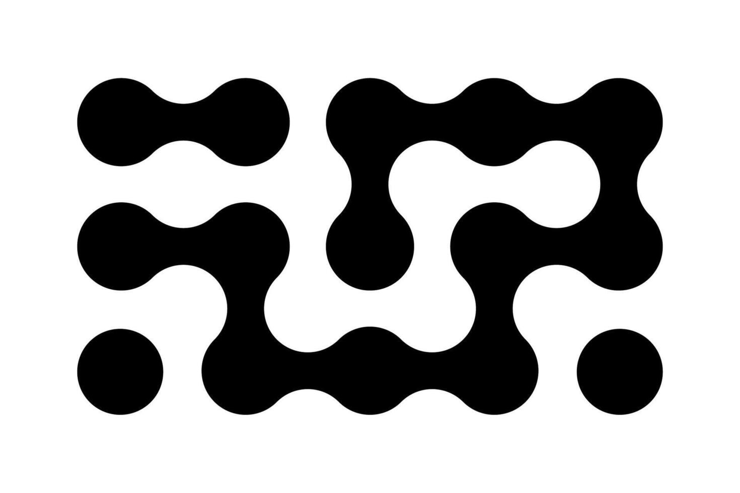 Metaball round simple blob morph balls. Abstract shape, organic geometric fluids isolated on white background. Connected dots nerve cell dots or computer nano. vector