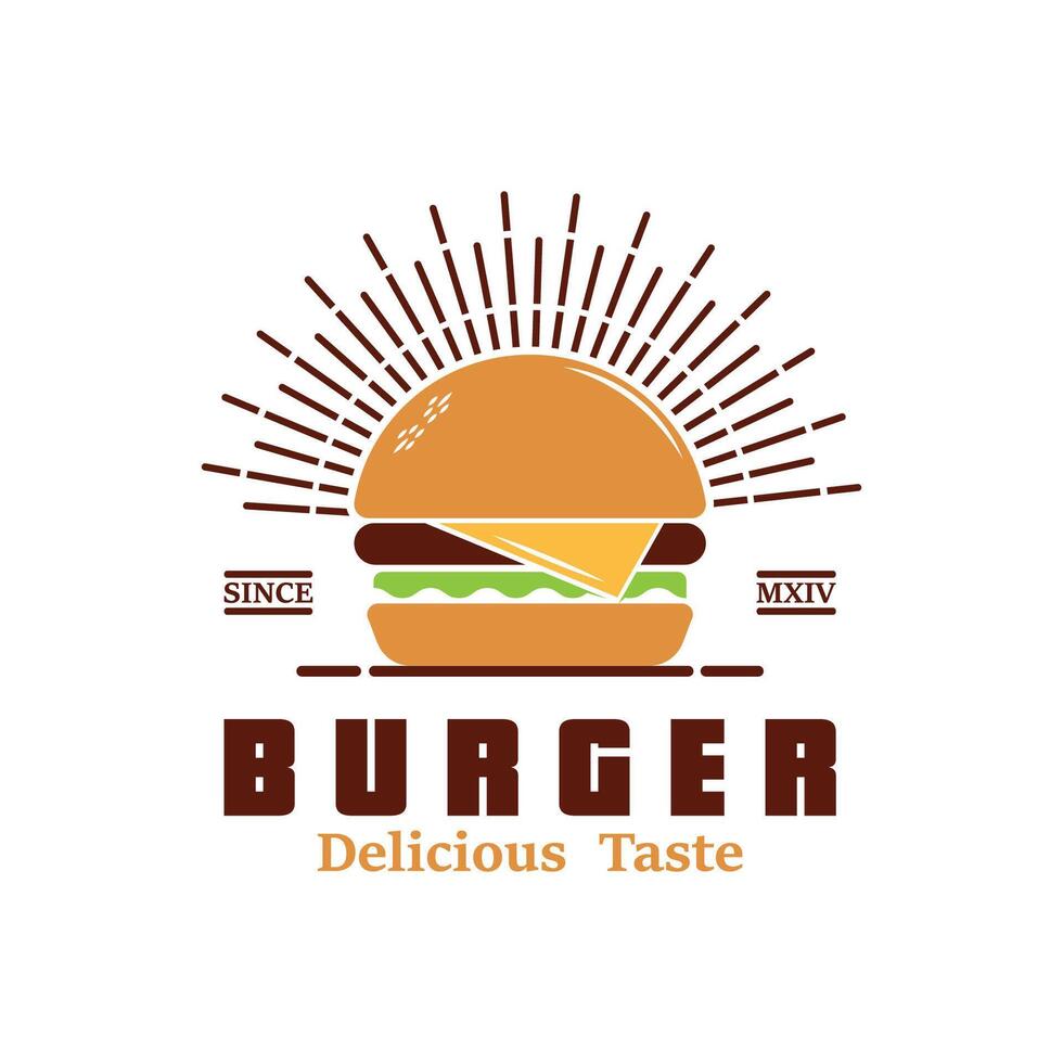 Burger Logo, Bread logo design, Meat And Vegetable, Fast Food Design, Burger Shop And Product Brand Icon Illustration vector