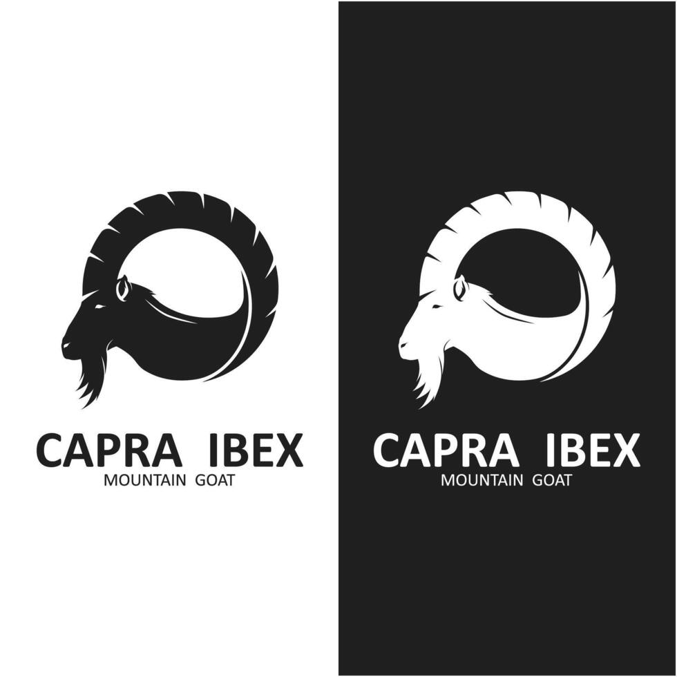capra ibex logo icon illustration design template, this logo suitable for adventure, survive and hiking vector