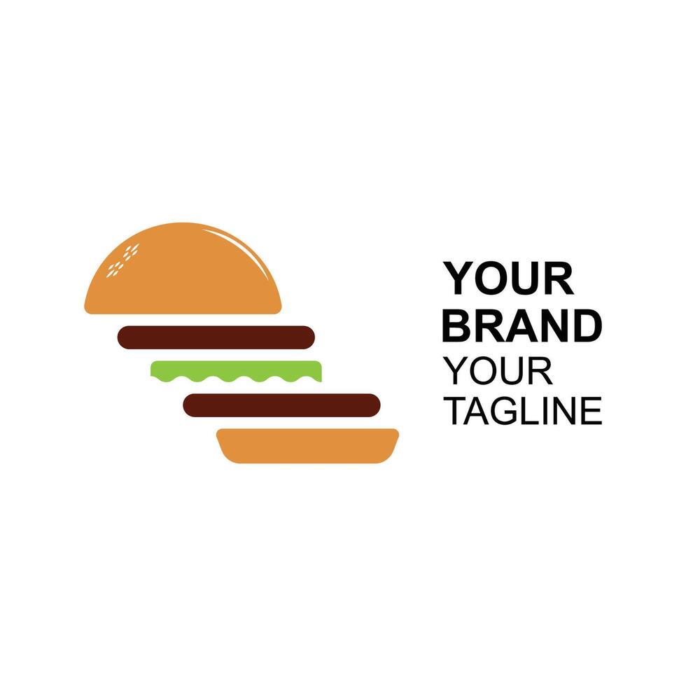 Burger Logo, Bread logo design, Meat And Vegetable, Fast Food Design, Burger Shop And Product Brand Icon Illustration vector