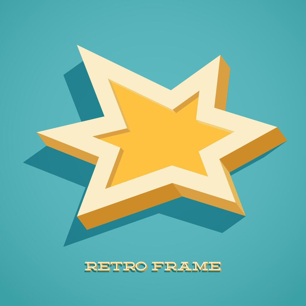 Retro card with explosion sign as text frame vector