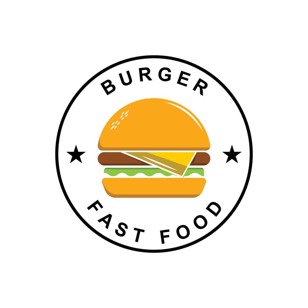 Burger Logo, Bread logo design, Meat And Vegetable, Fast Food Design, Burger Shop And Product Brand Icon Illustration vector