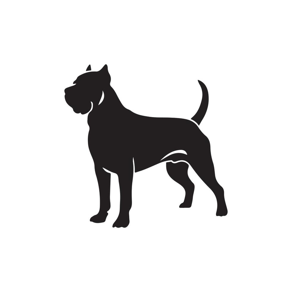 dog Cane Corso logo design silhouette illustration design vector