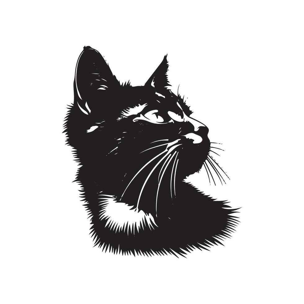 Tabby cat silhouette illustration design vector