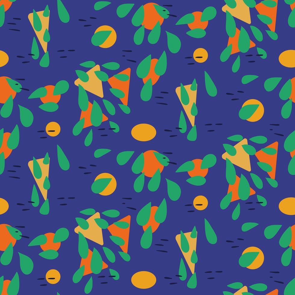 WebAbstract botanical seamless pattern in bold colors vector