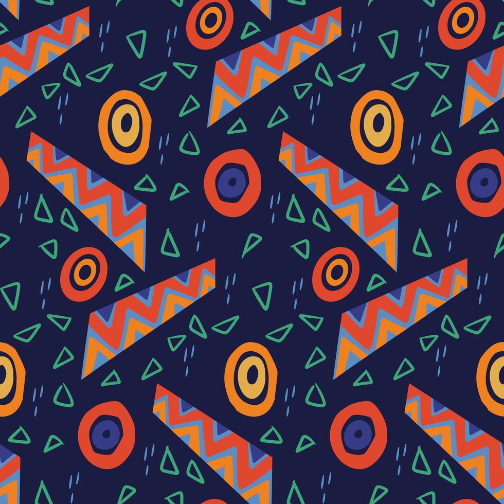 Geometrical abstract seamless pattern in vibrant vector
