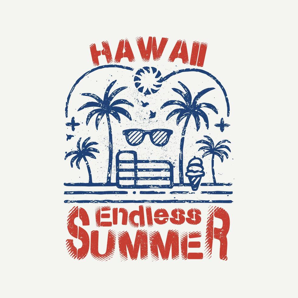 Retro Vintage Summer Vibes T Shirt Design. palm beach paradise design for apparel and clothing vector