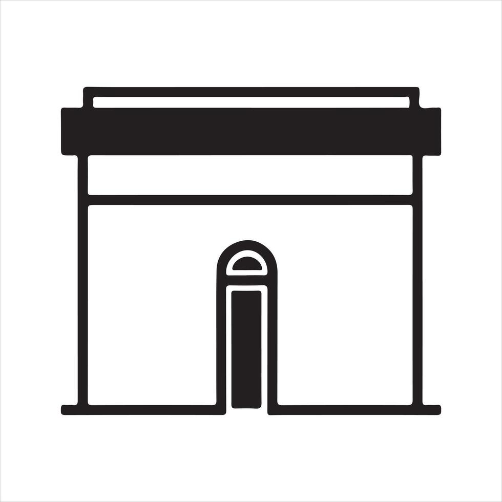 mosque single Line Icon Design outline vector
