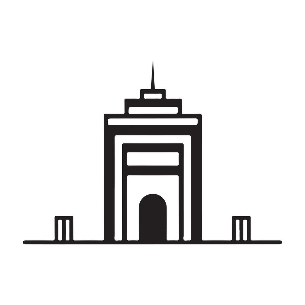 mosque single Line Icon Design outline vector