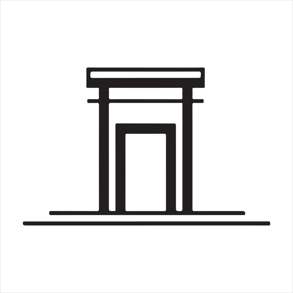mosque single Line Icon Design outline vector