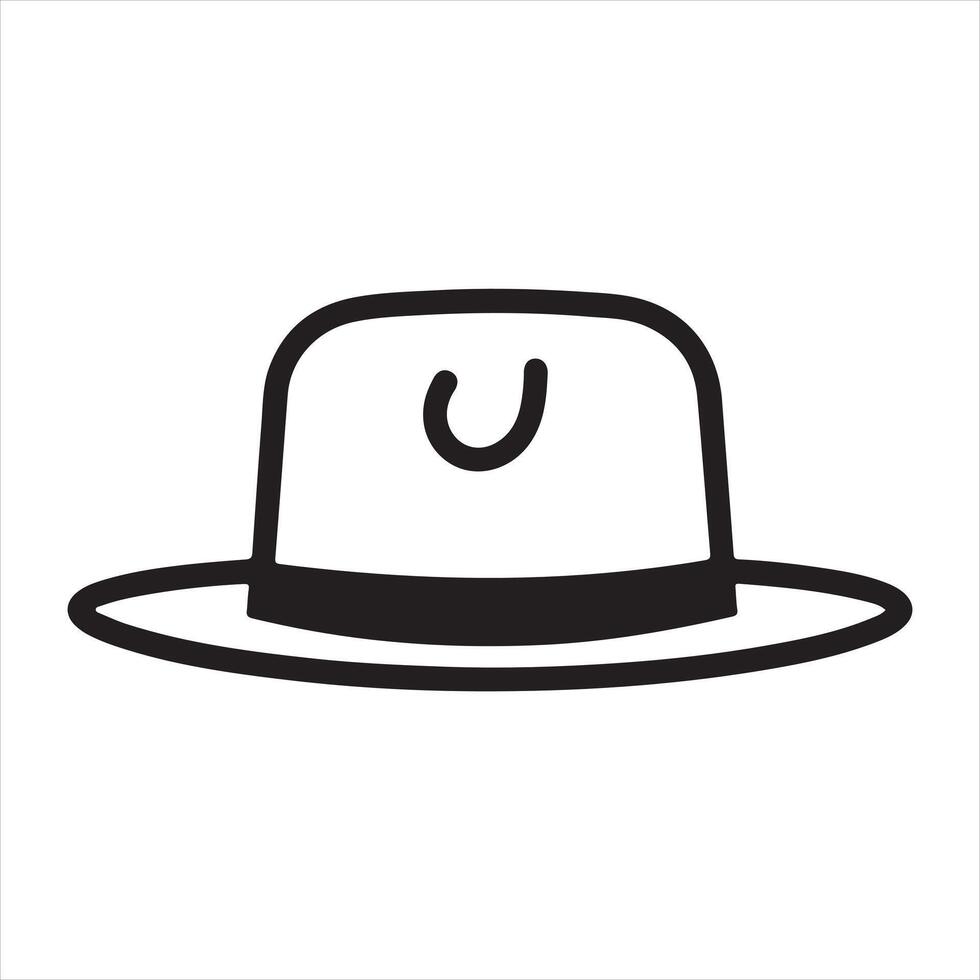 hat single Line Icon Design outline vector